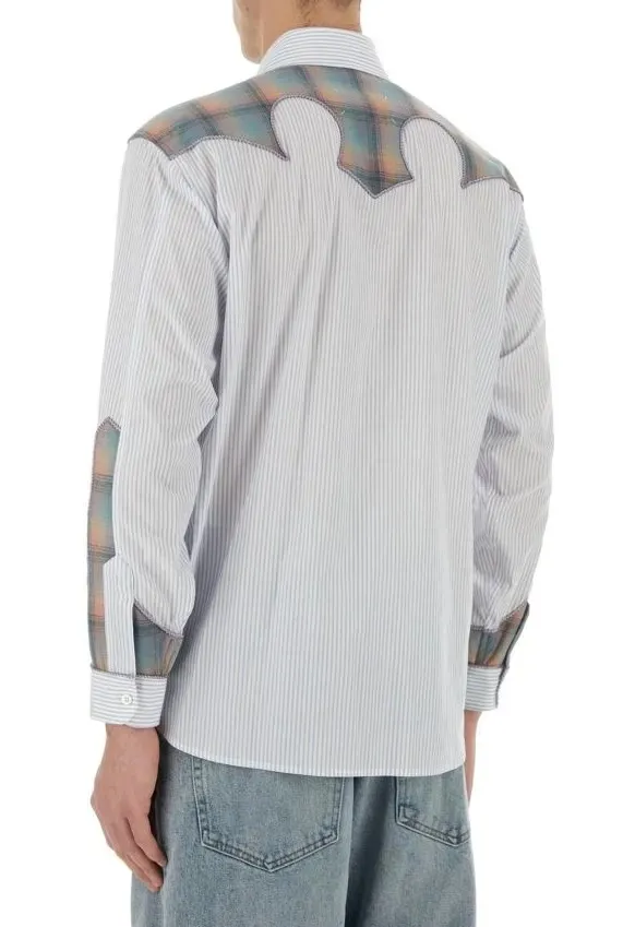 Maison Margiela  |Button-down Stripes Other Plaid Patterns Long Sleeves Cotton