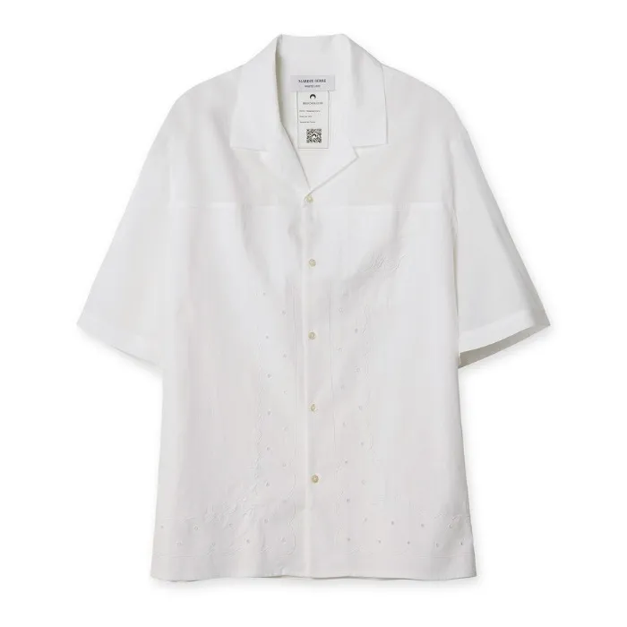 MARINE SERRE  |Button-down Street Style Plain Cotton Short Sleeves Logo