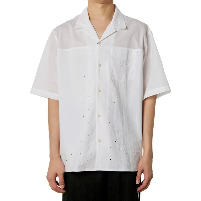 MARINE SERRE  |Button-down Street Style Plain Cotton Short Sleeves Logo