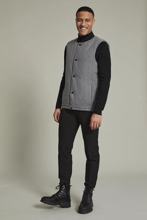 Matinique MAbeaton Wool Vest in Light Grey Melang