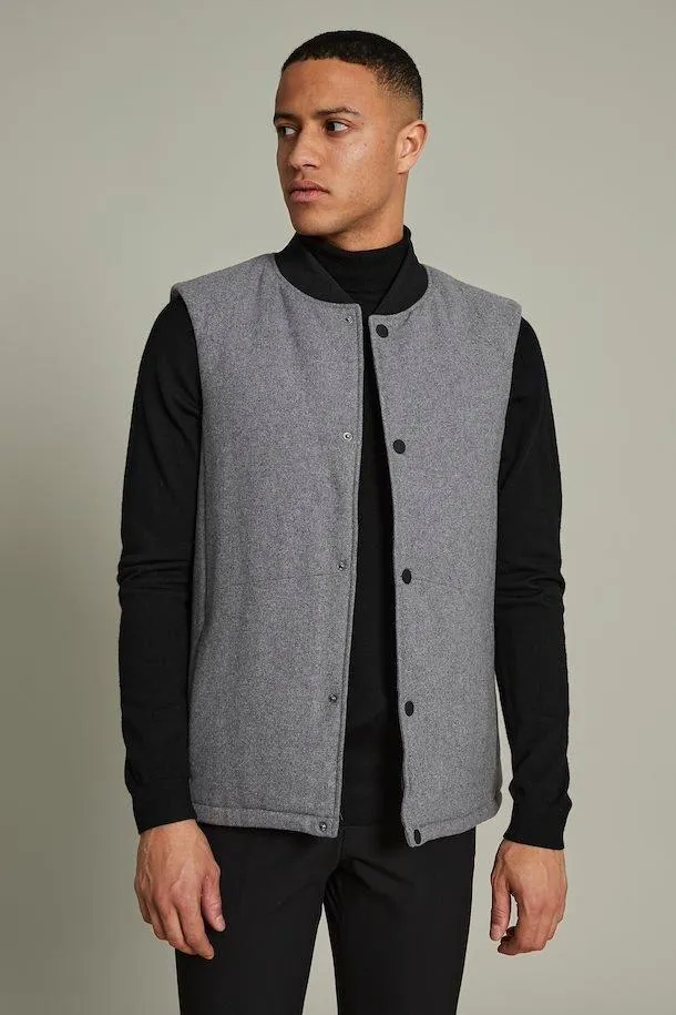 Matinique MAbeaton Wool Vest in Light Grey Melang