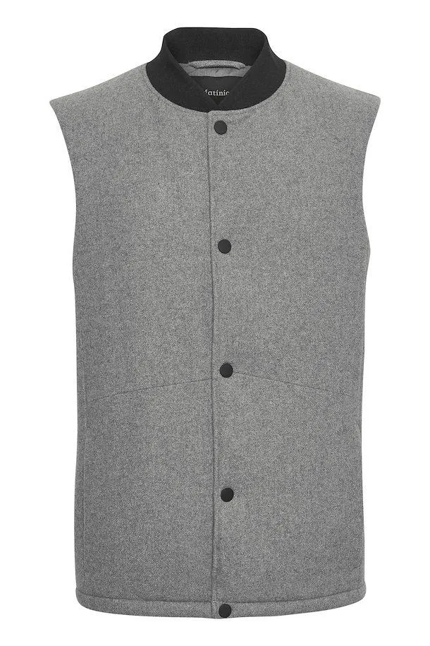 Matinique MAbeaton Wool Vest in Light Grey Melang