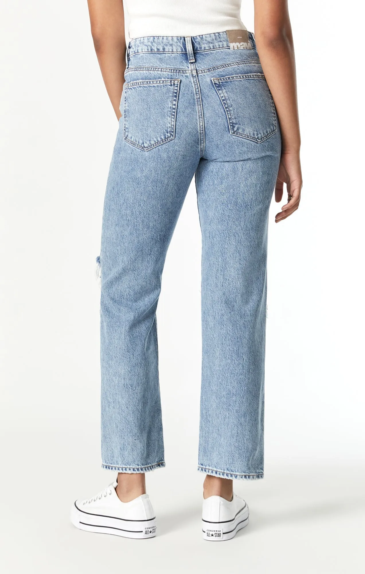 Mavi Barcelona Mid Ripped Jeans In True Blue