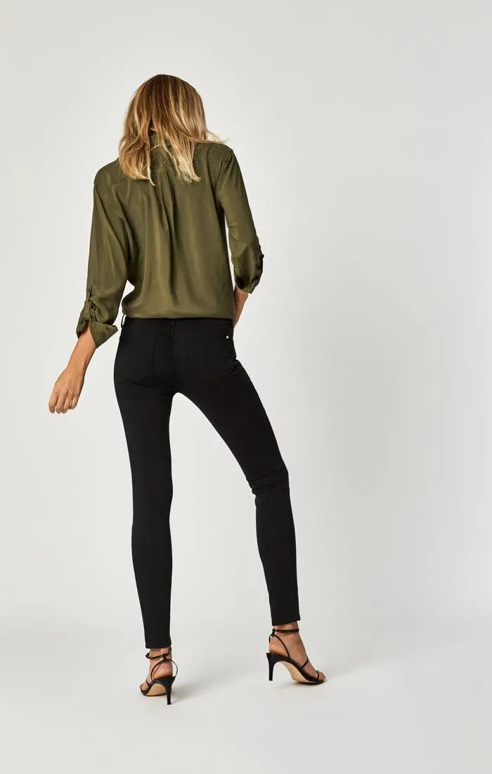 Mavi Jeans Adriana Mid Rise Skinny in Black Gold