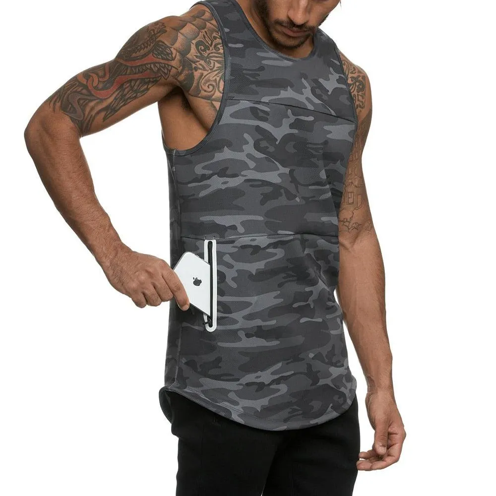 Men Camouflage Sport Tank Top Men