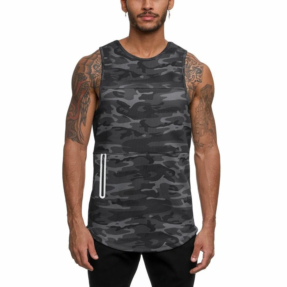 Men Camouflage Sport Tank Top Men