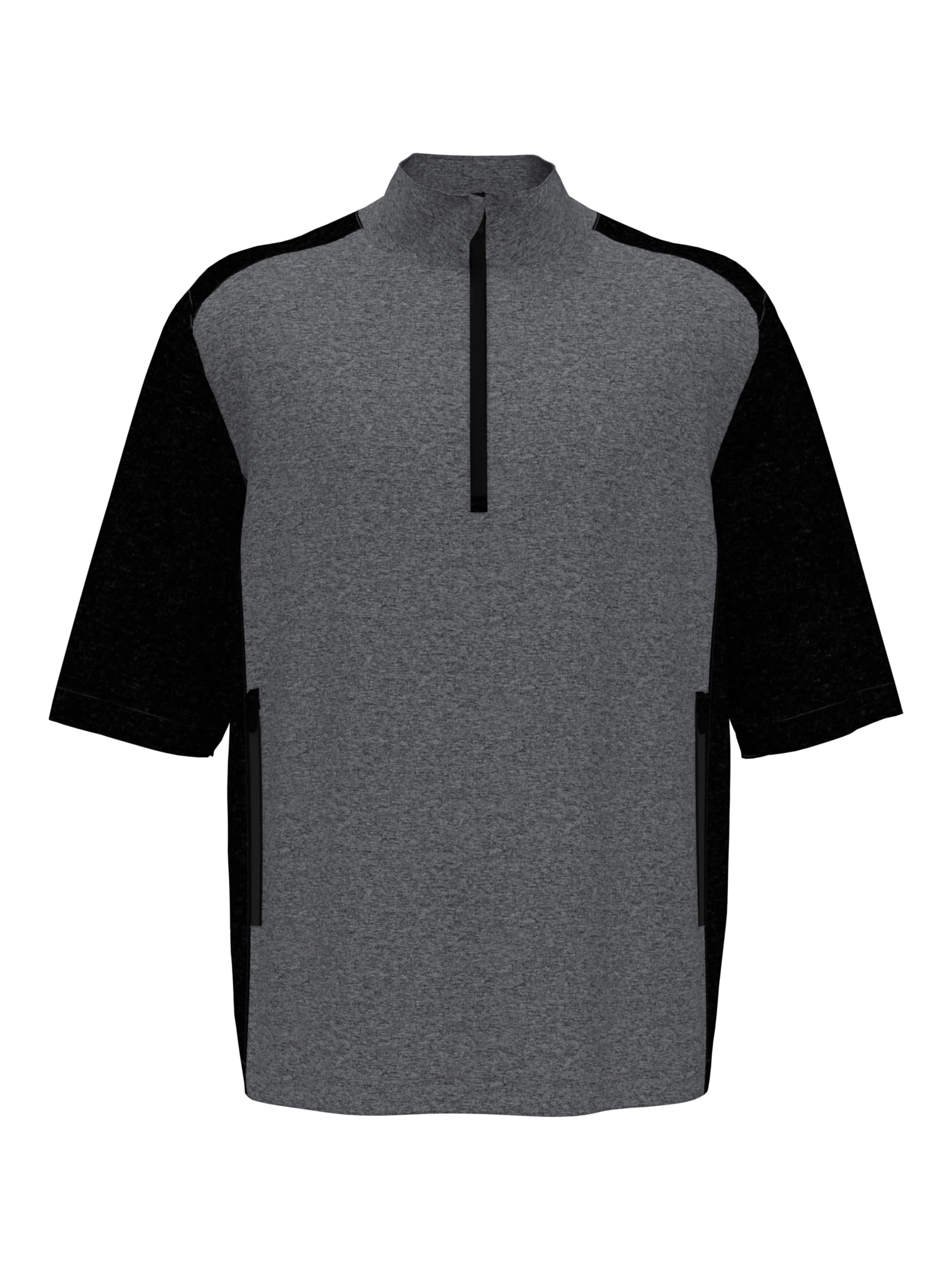 Mens Heather Blocked Half Zip Golf Pullover