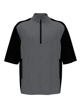 Mens Heather Blocked Half Zip Golf Pullover