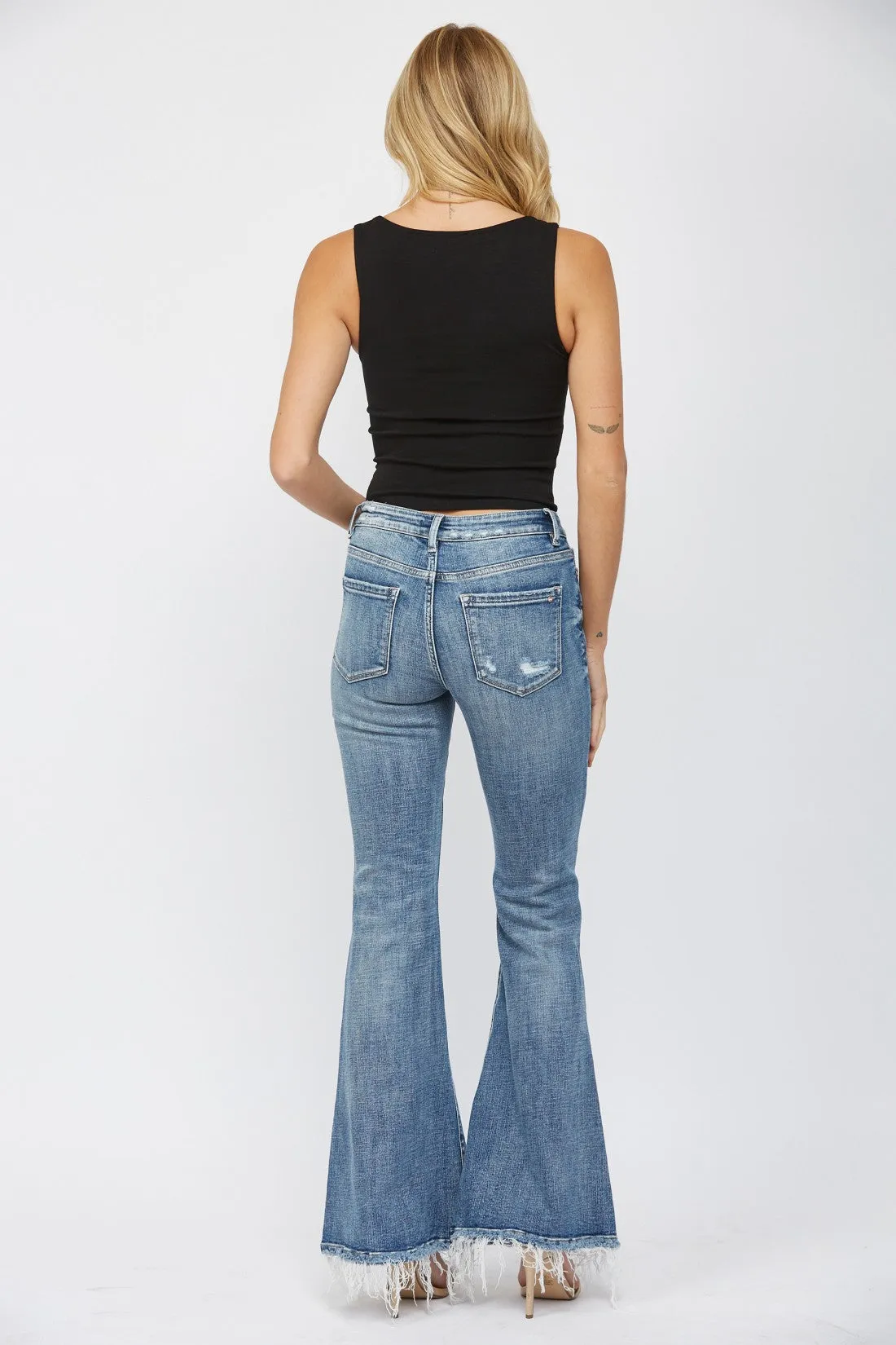 Mid Rise Super Flare Jeans