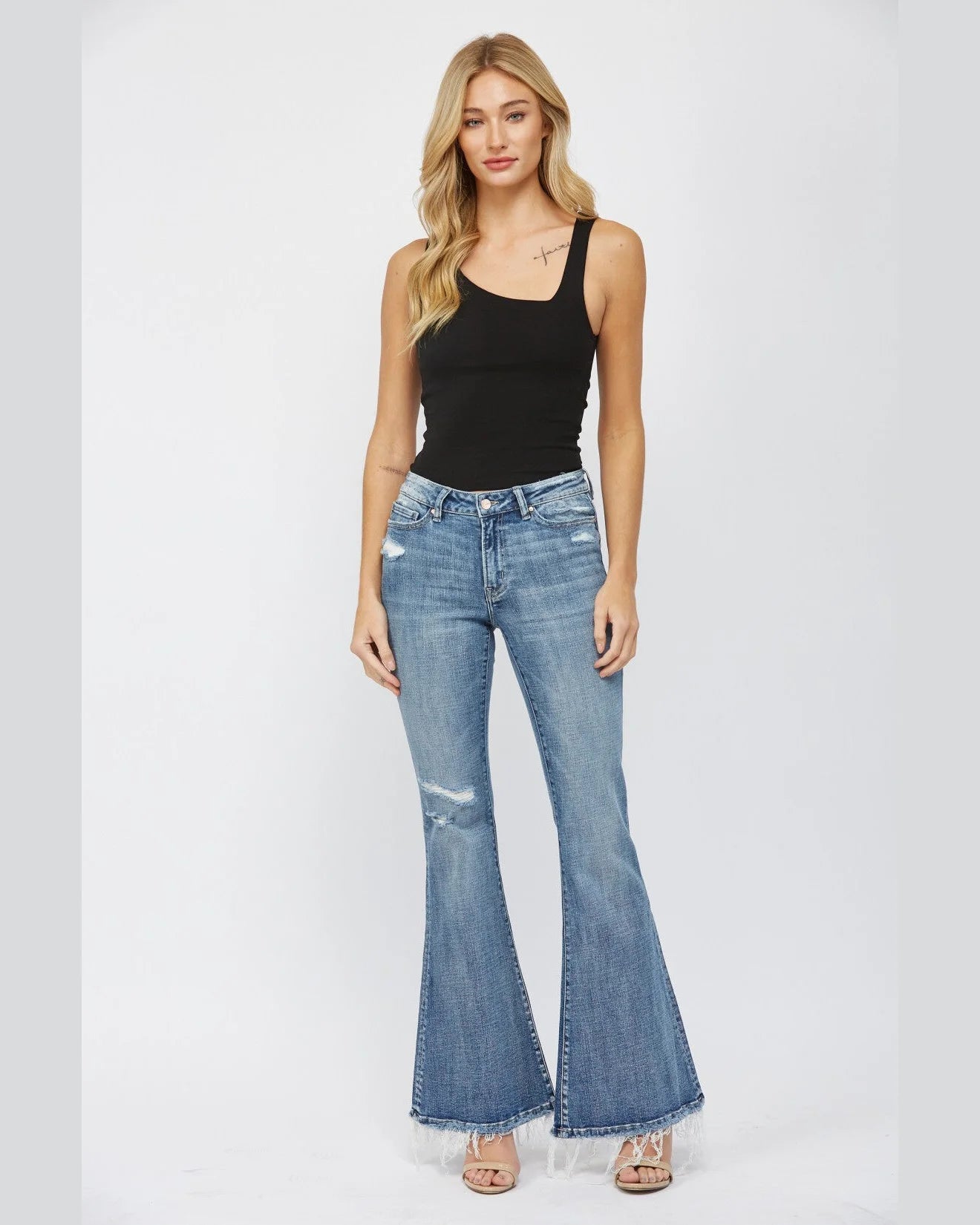 Mid Rise Super Flare Jeans