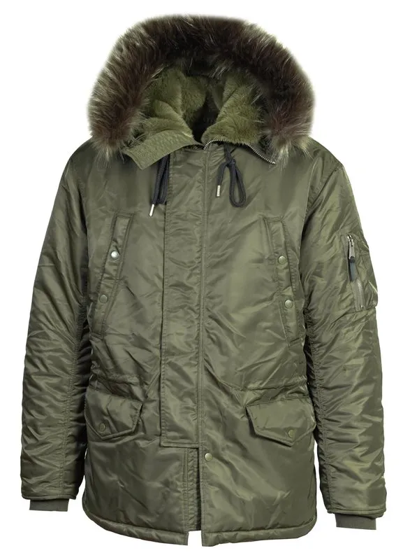 Military Satin N3B Parka | Olive or Black