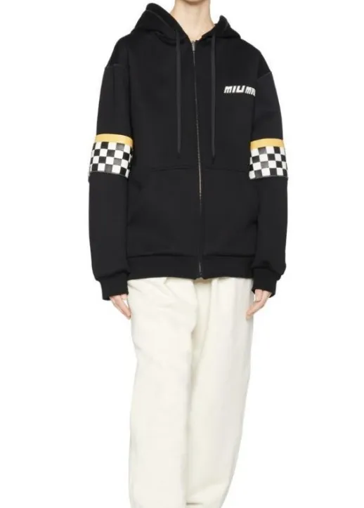 MiuMiu  |Unisex Street Style Long Sleeves Plain Logo Outlet