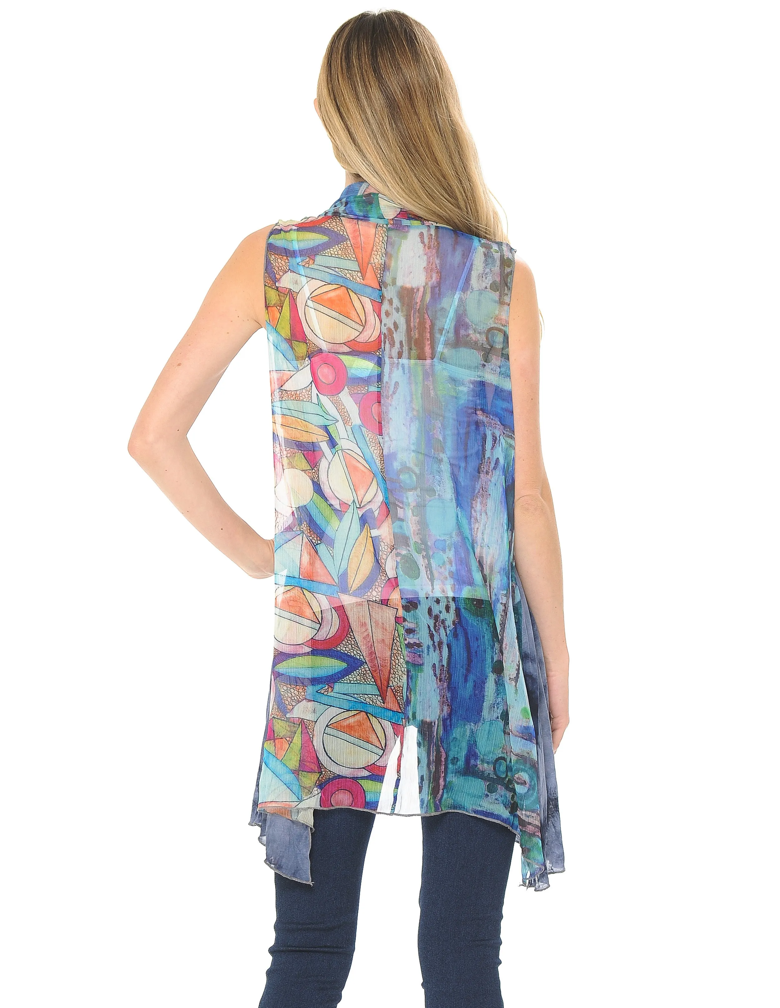 Mixed Print Light Weight Vest