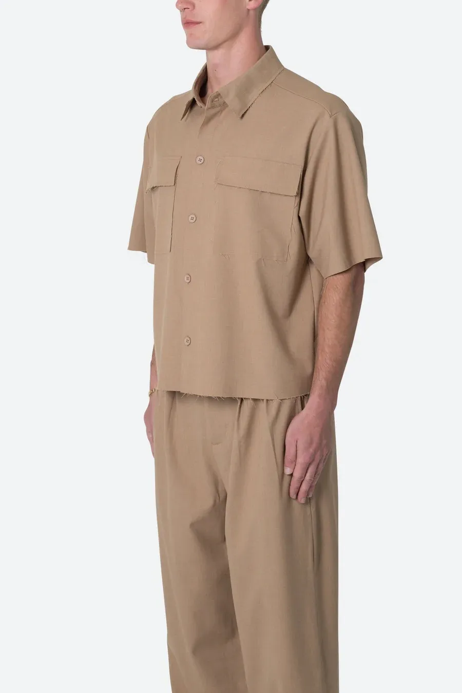 MNML  |Button-down Street Style Plain Short Sleeves Front Button