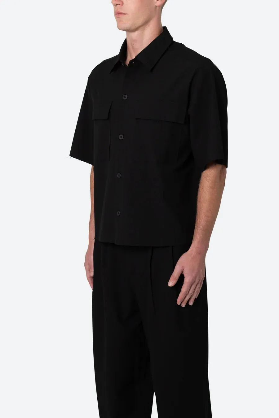 MNML  |Button-down Street Style Plain Short Sleeves Front Button