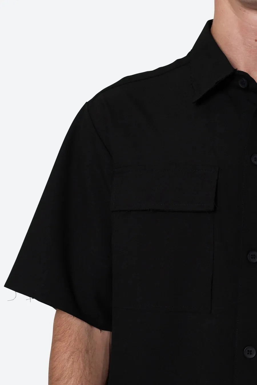 MNML  |Button-down Street Style Plain Short Sleeves Front Button