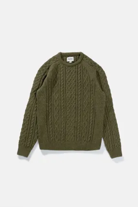 Mohair Fishermans Knit Olive