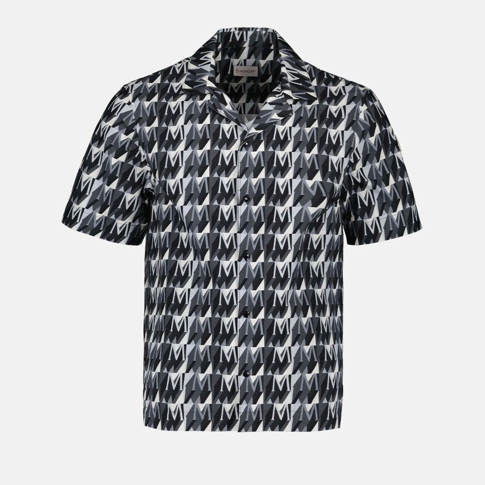 MONCLER  |Button-down Monogram Street Style Cotton Short Sleeves Logo