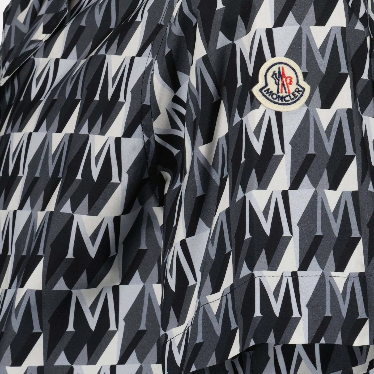 MONCLER  |Button-down Monogram Street Style Cotton Short Sleeves Logo