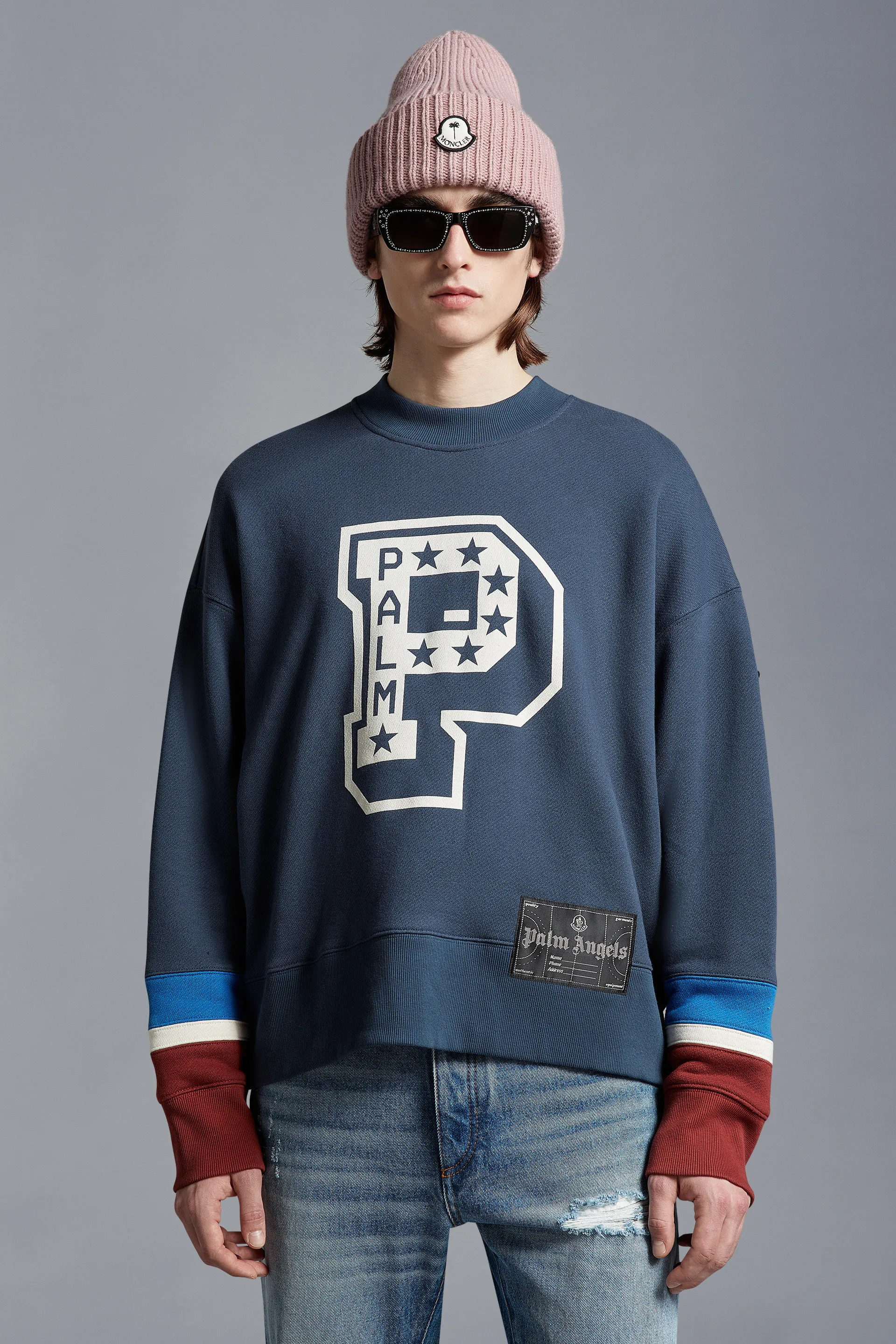 MONCLER  |Crew Neck Street Style Long Sleeves Plain Cotton Logo