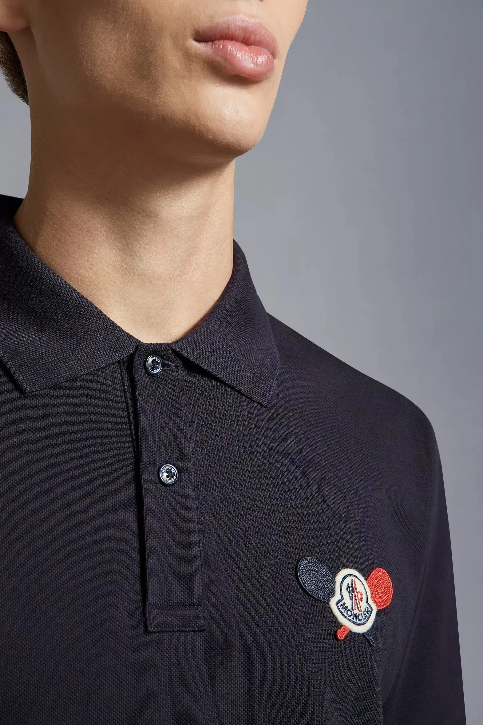 MONCLER  |Tennis Logo Patch Polo Shirt