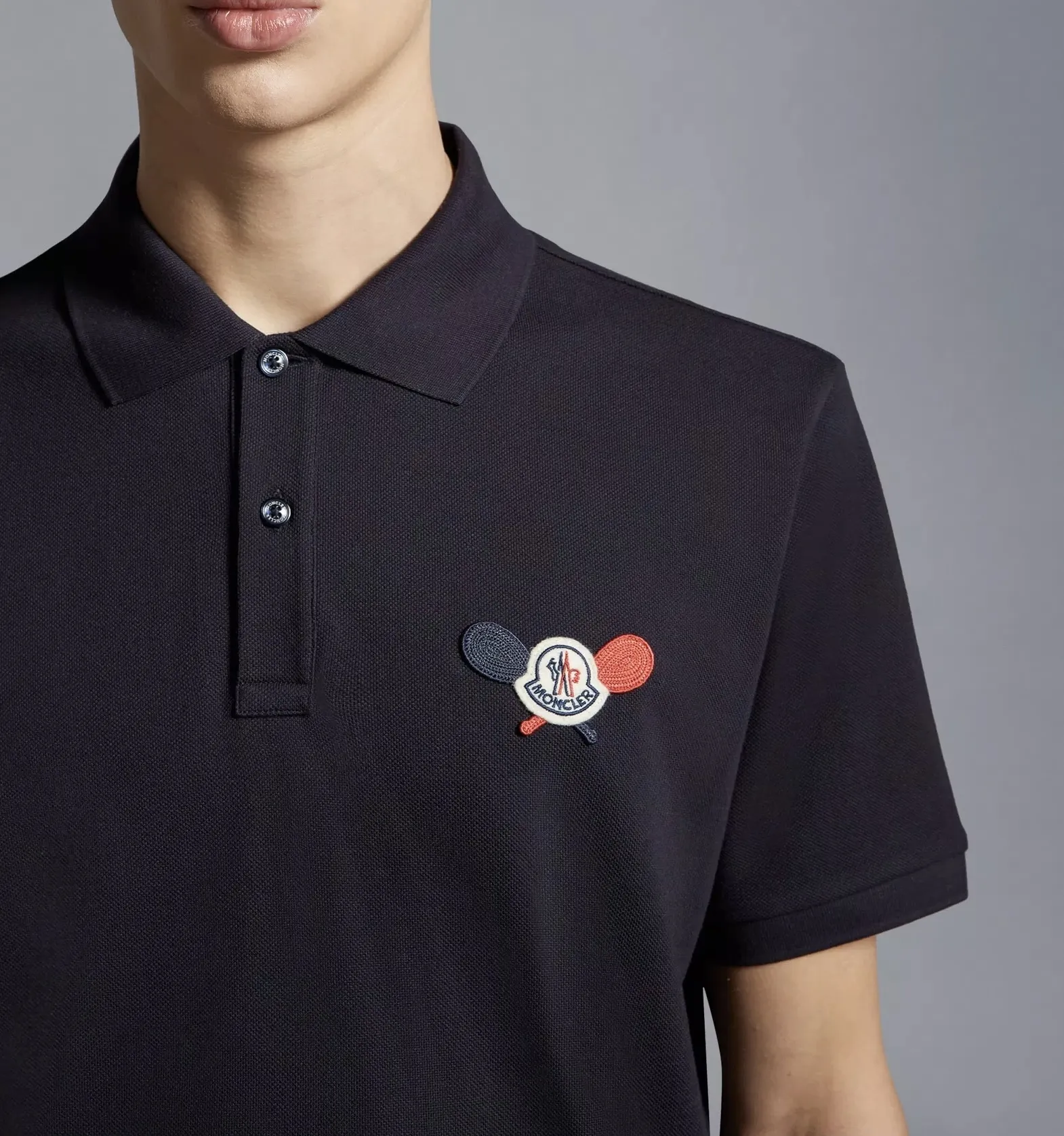 MONCLER  |Tennis Logo Patch Polo Shirt