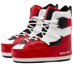 Moon Boot Mid Sneaker BootsWhite, Red & Black