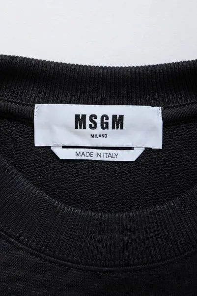 MSGM  |Crew Neck Street Style Long Sleeves Plain Cotton Logo