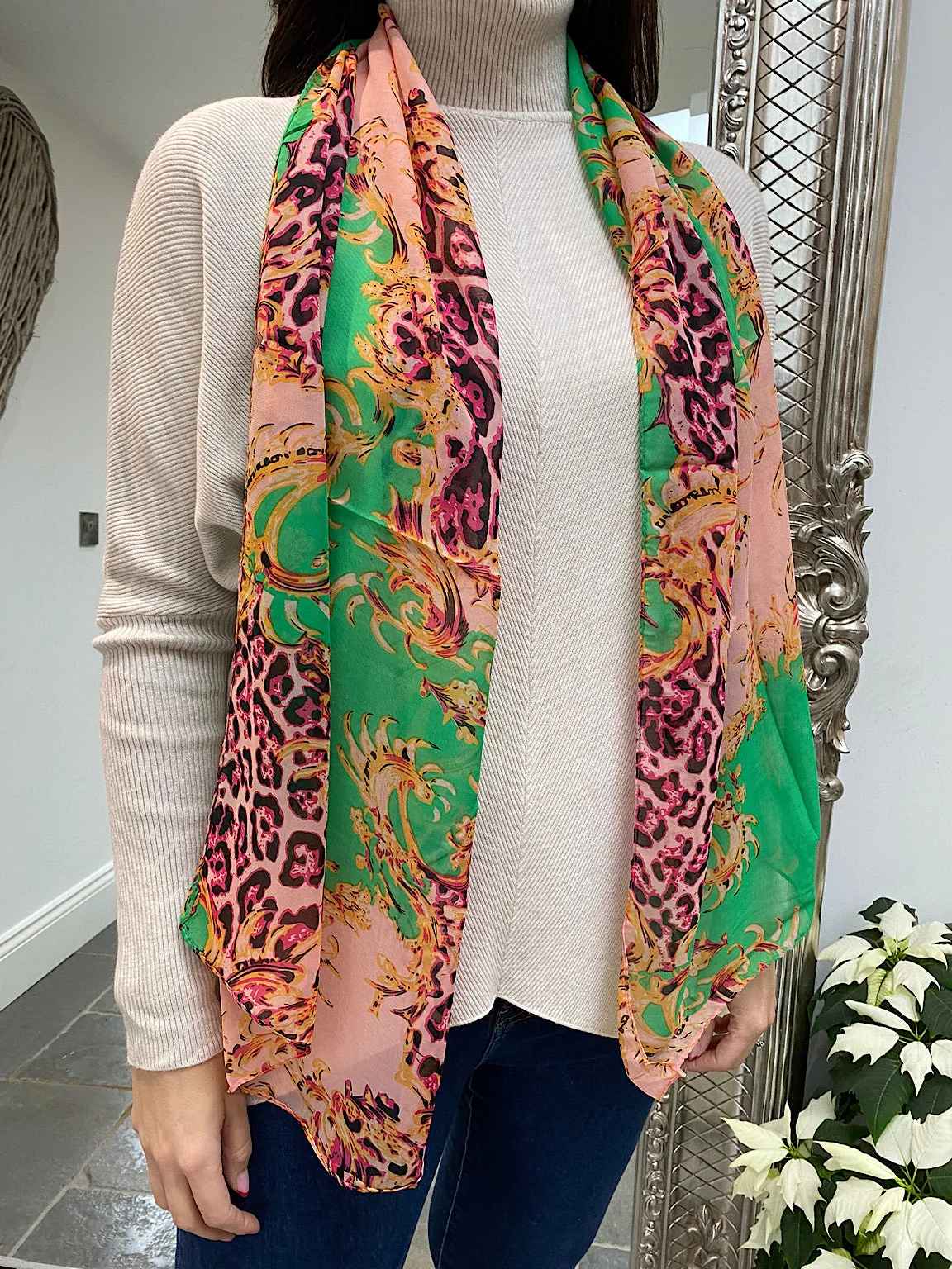 Multi Patterned Leopard Scarf