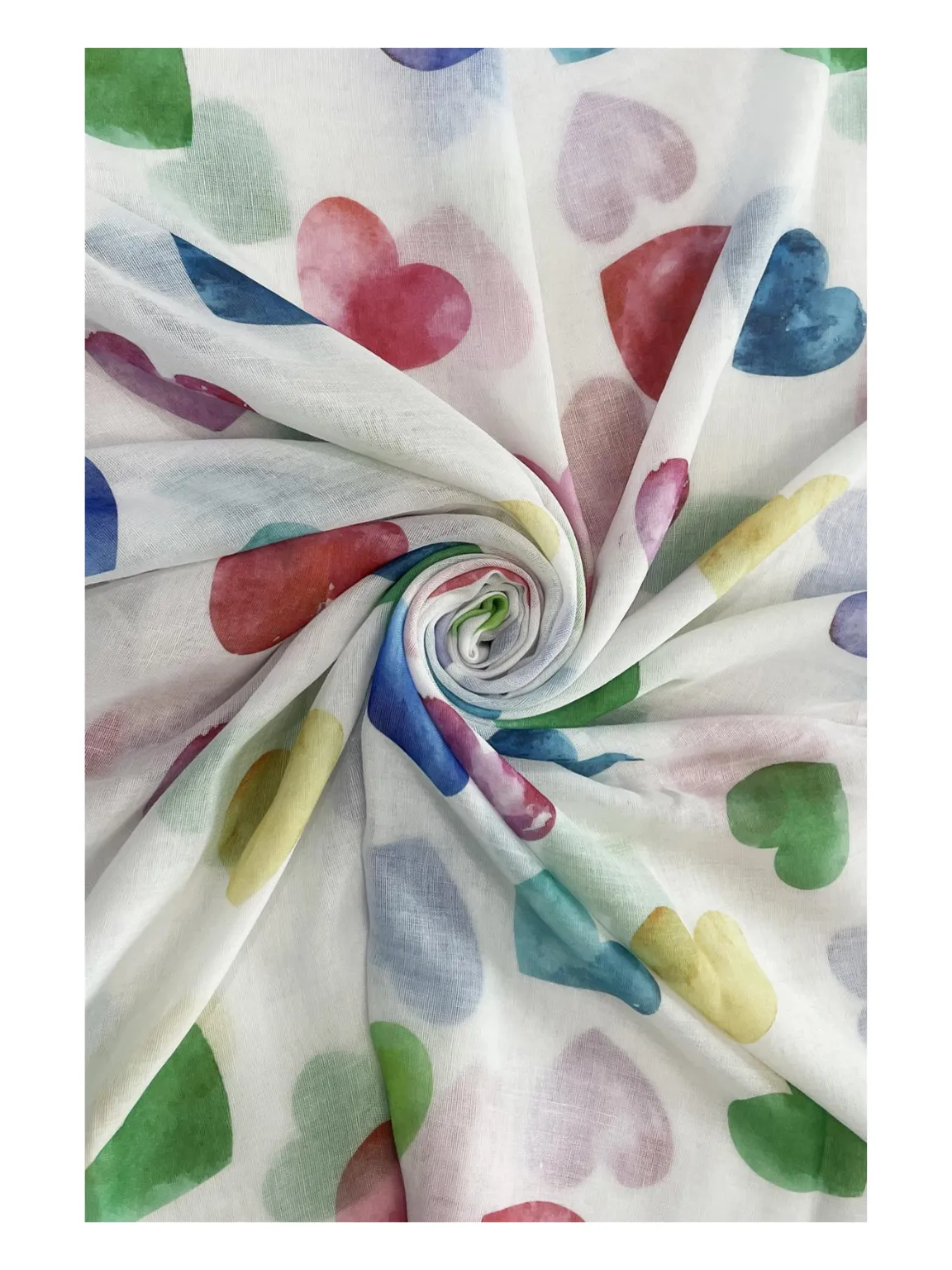 Multicolour Love Heart Raw Edge Scarf