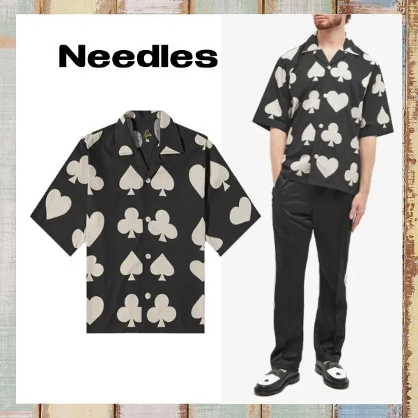 Needles  |Button-down Street Style Cotton Short Sleeves Logo Shirts