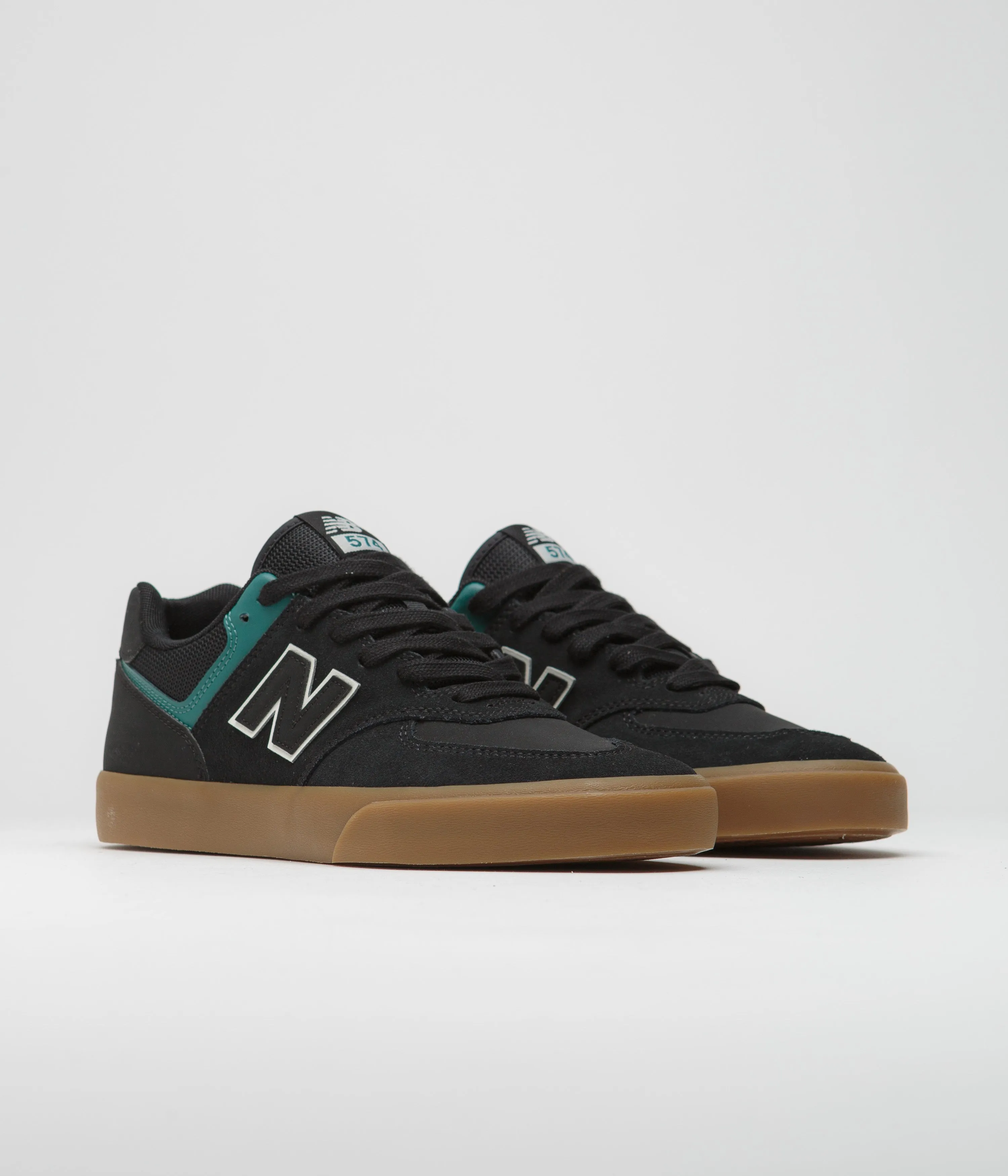 New Balance Numeric 574 Shoes - Black / Vintage Teal