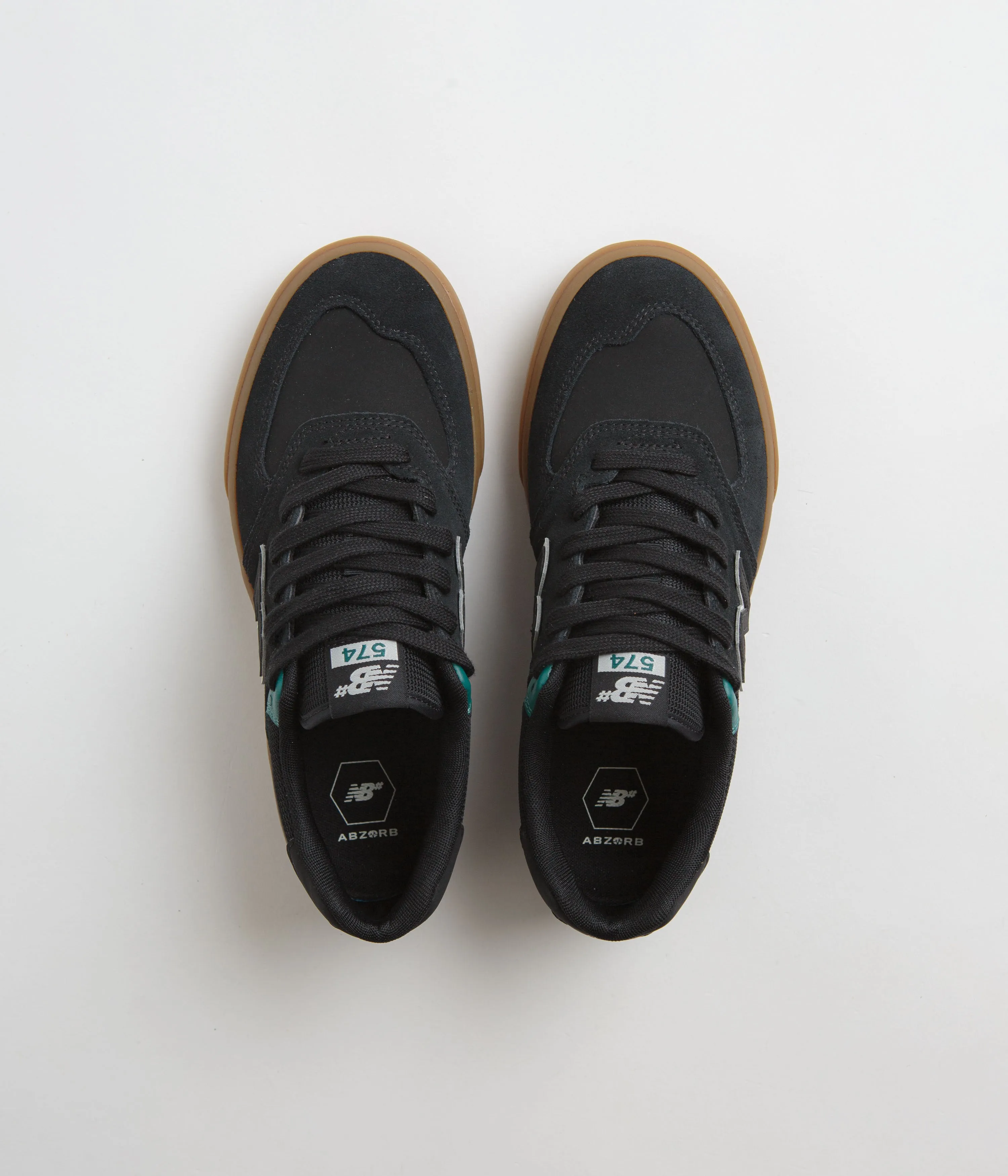 New Balance Numeric 574 Shoes - Black / Vintage Teal