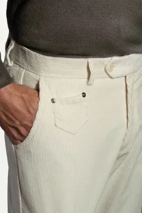 Off-white corduroy Sirmione trousers - Made in Italy