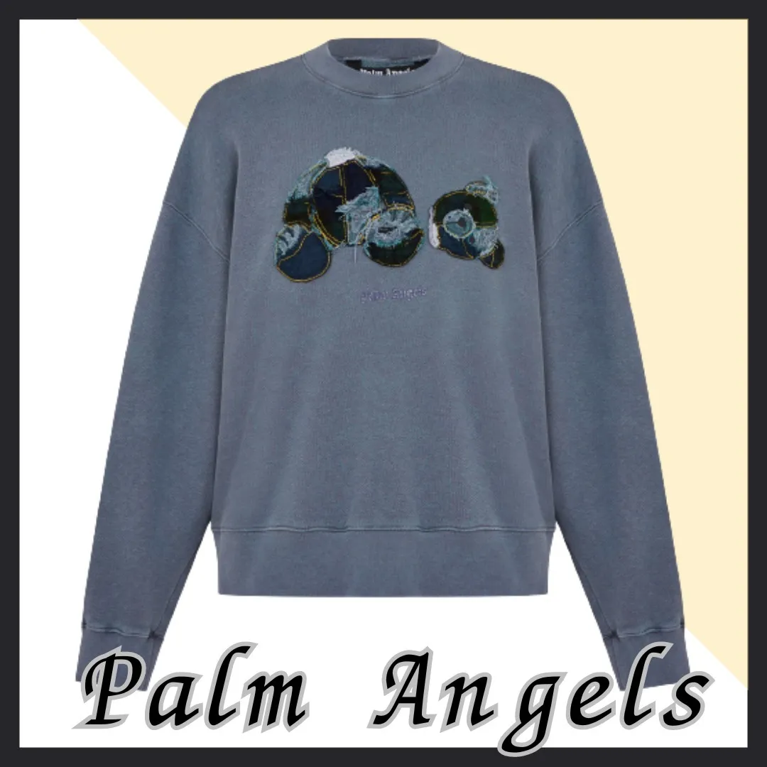 Palm Angels  |Street Style Long Sleeves Cotton Logo Skater Style