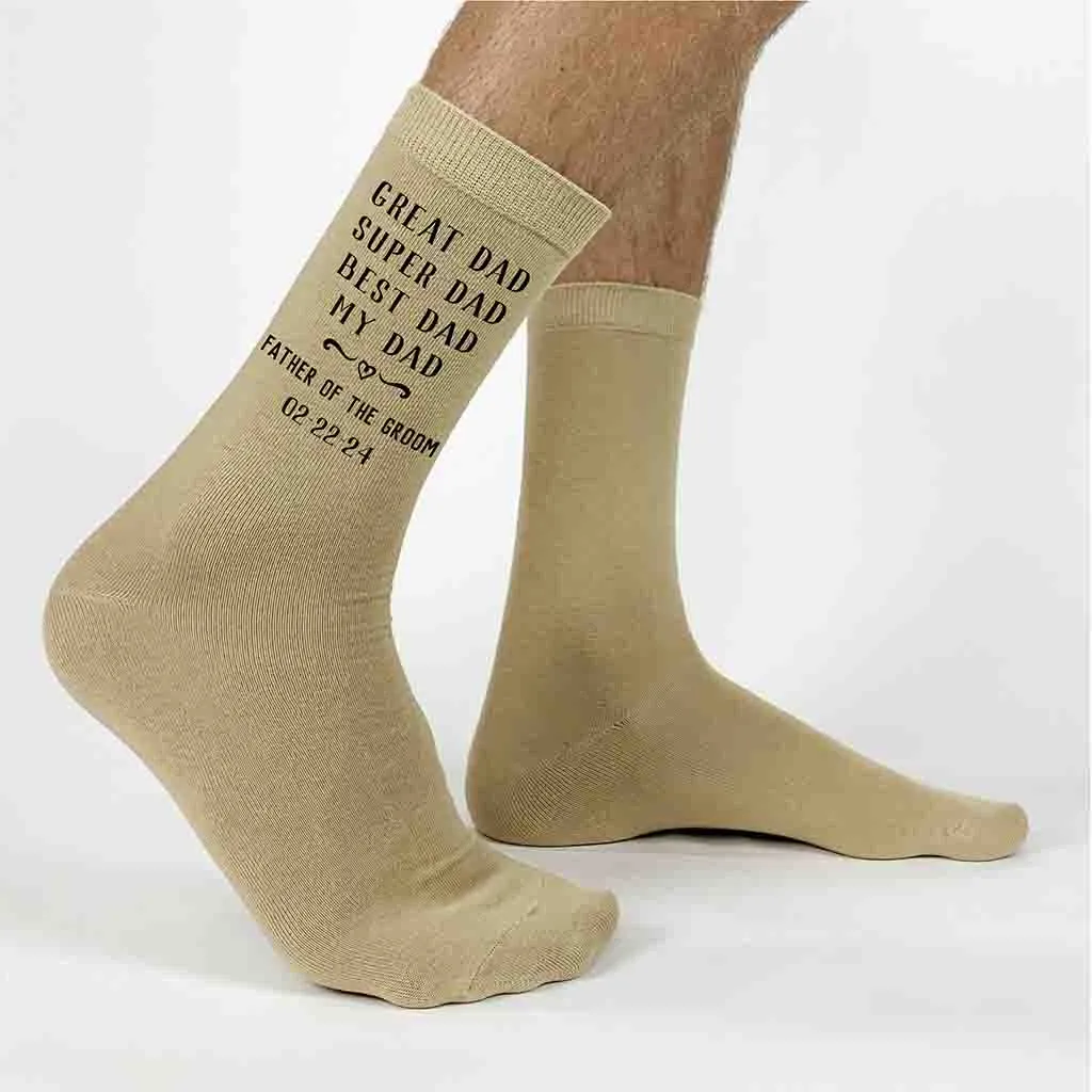 Personalized Wedding Day Socks for the Best Dad