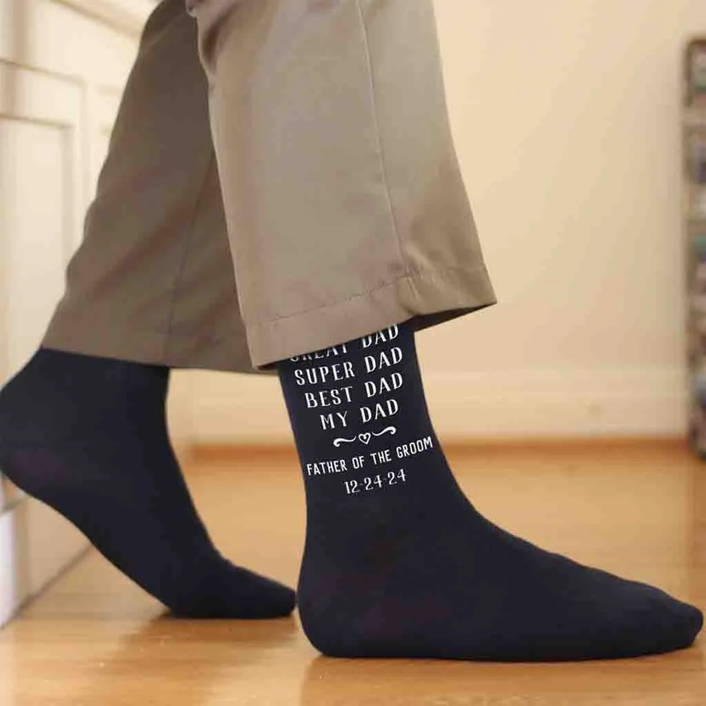 Personalized Wedding Day Socks for the Best Dad