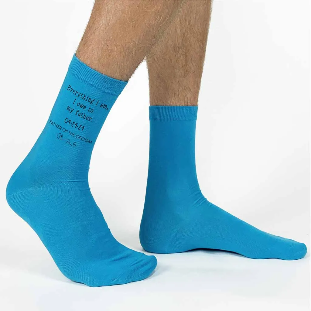 Personalized Wedding Socks with for the Father of the Groom