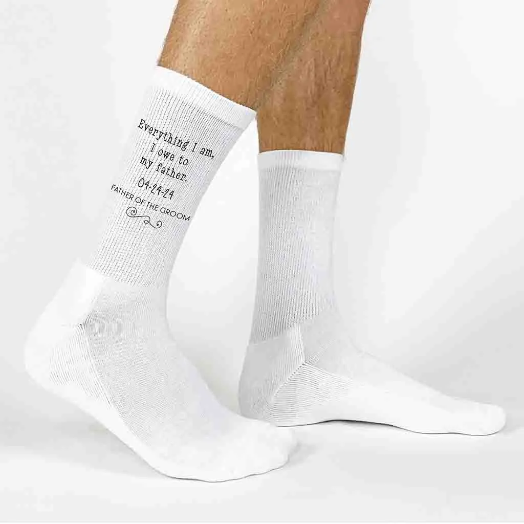 Personalized Wedding Socks with for the Father of the Groom