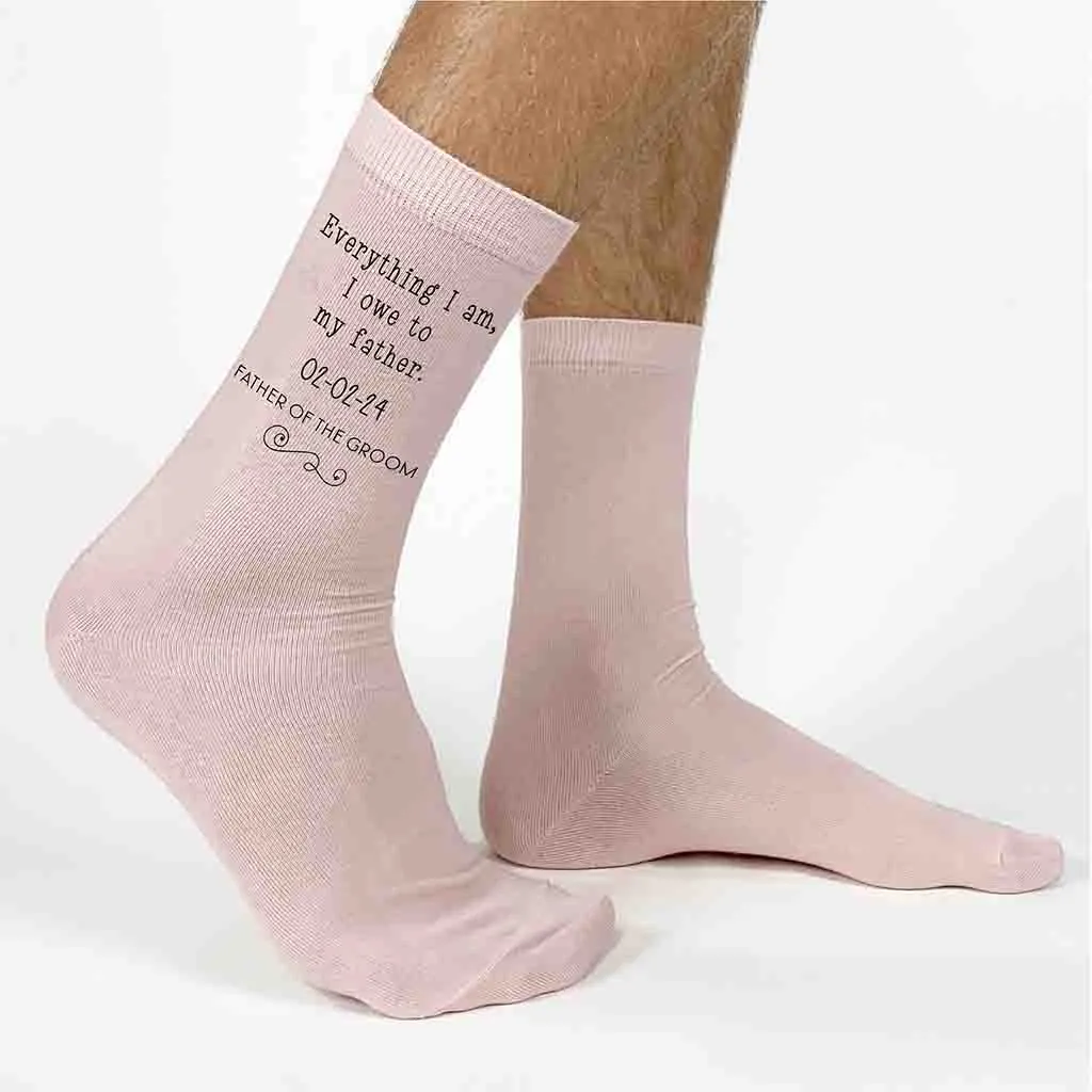 Personalized Wedding Socks with for the Father of the Groom