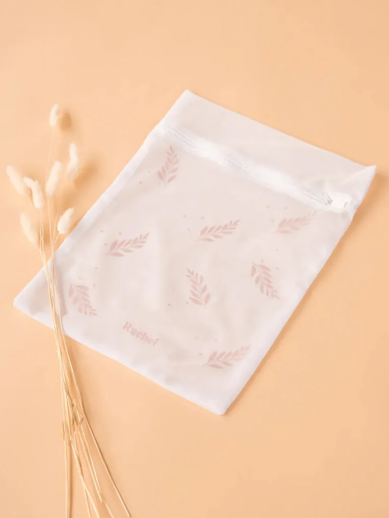 Pink Leaf Wash Bag