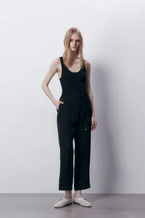 Plain loose-fit trousers