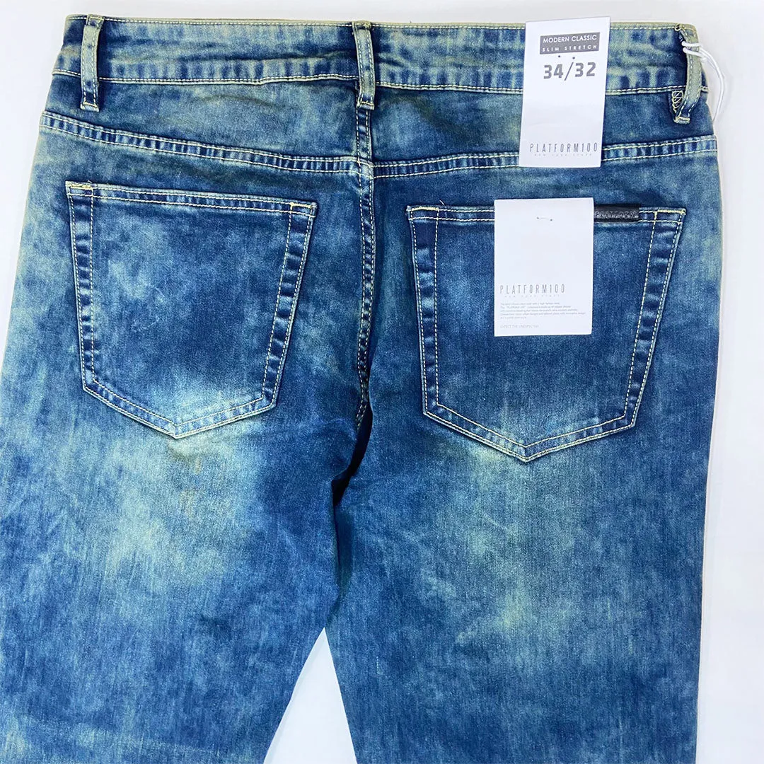 PLATFORM Washed Denim Jeans