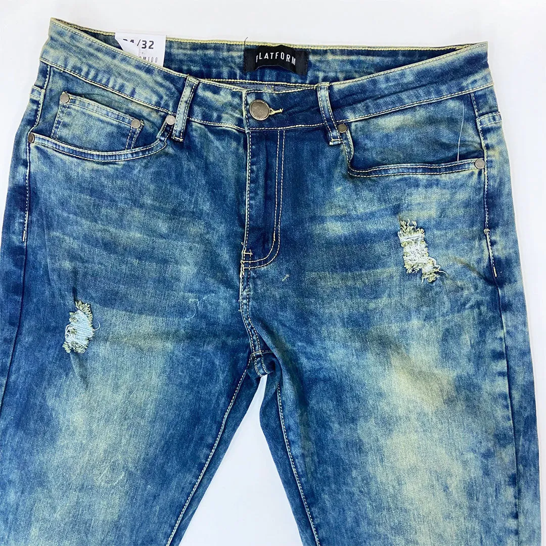 PLATFORM Washed Denim Jeans