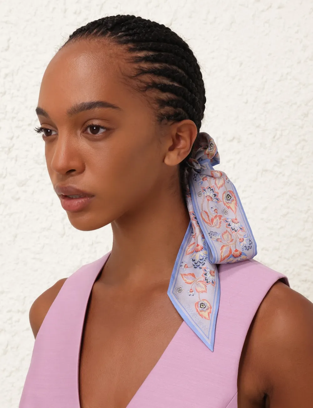 Printed Silk Ribbon Scarf