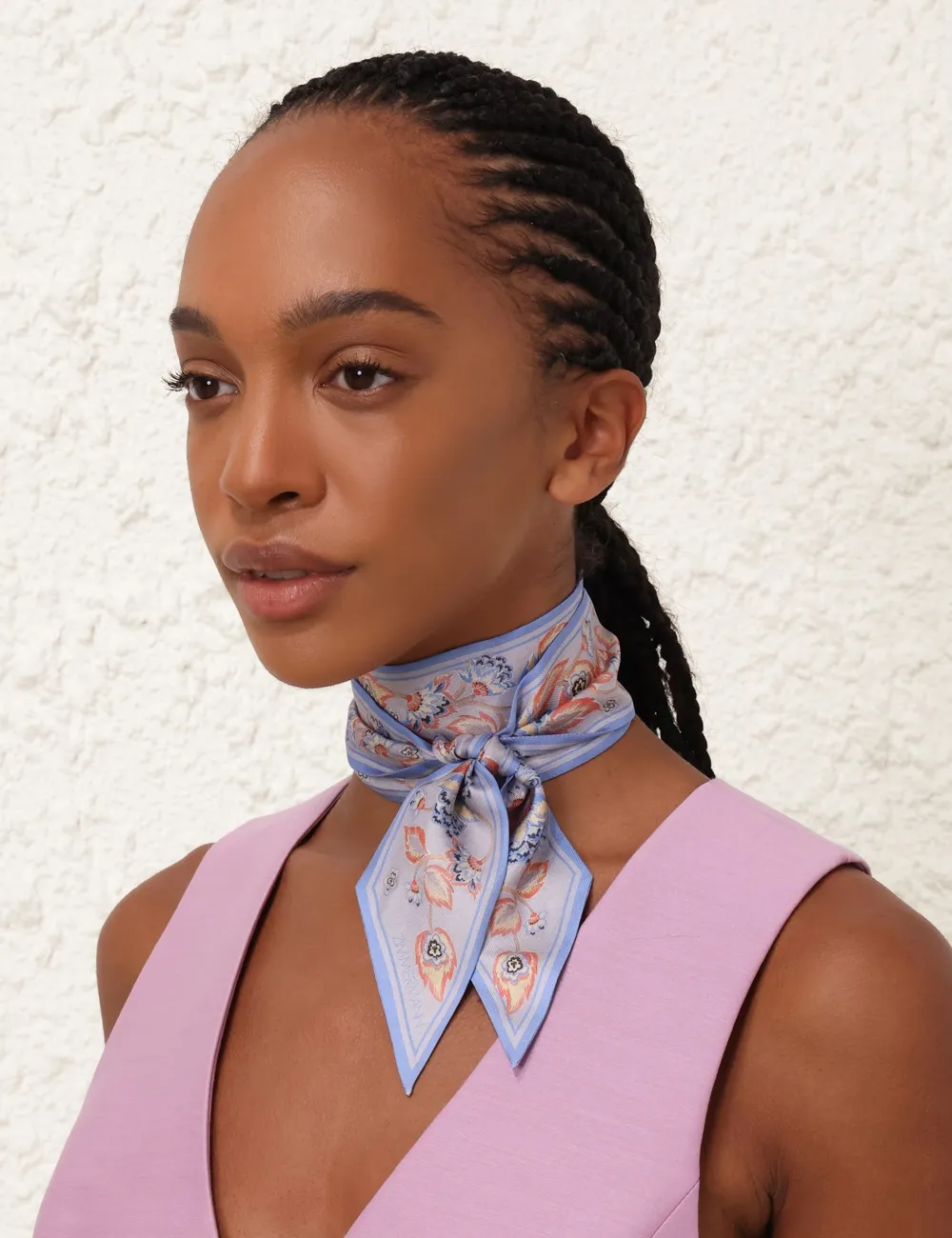 Printed Silk Ribbon Scarf