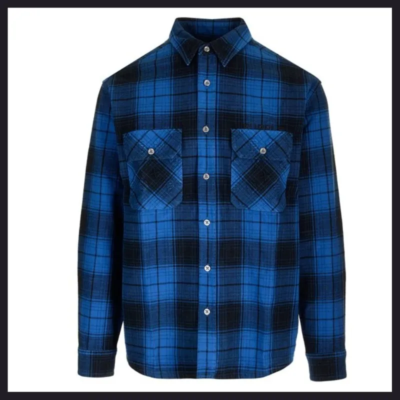 PURPLE BRAND  |Button-down Tartan Street Style Long Sleeves Cotton Shirts