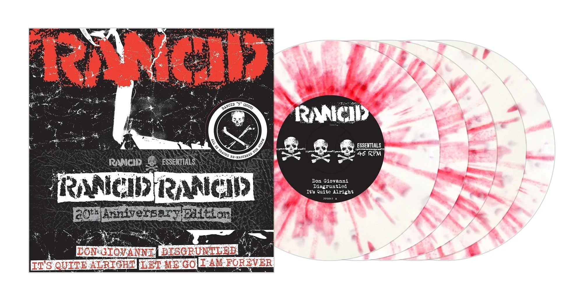 RANCID 'RANCID' (2000) 5x7 SINGLES (White & Red Splatter Vinyl)