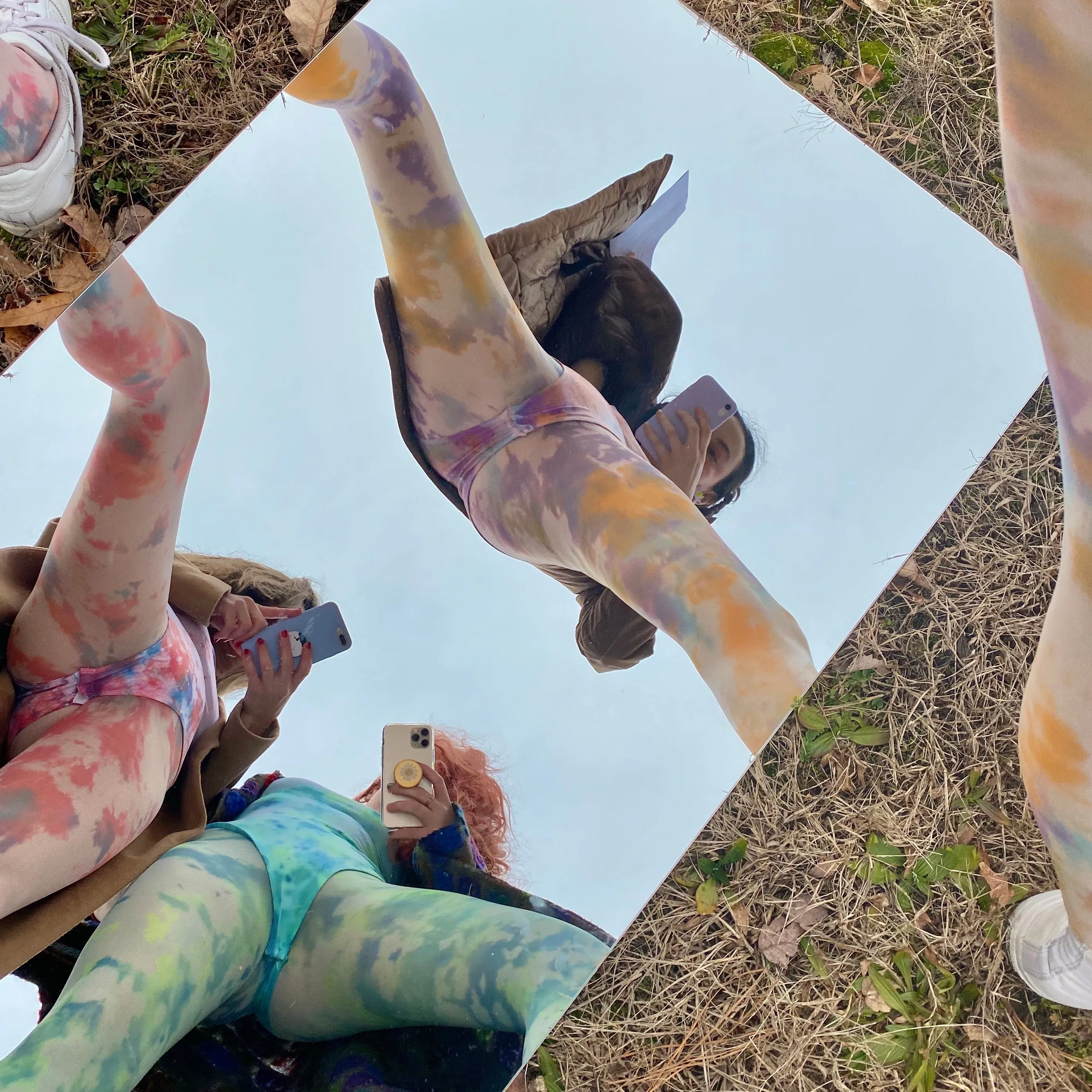 Recycled 3 pack cloud tie dye tights