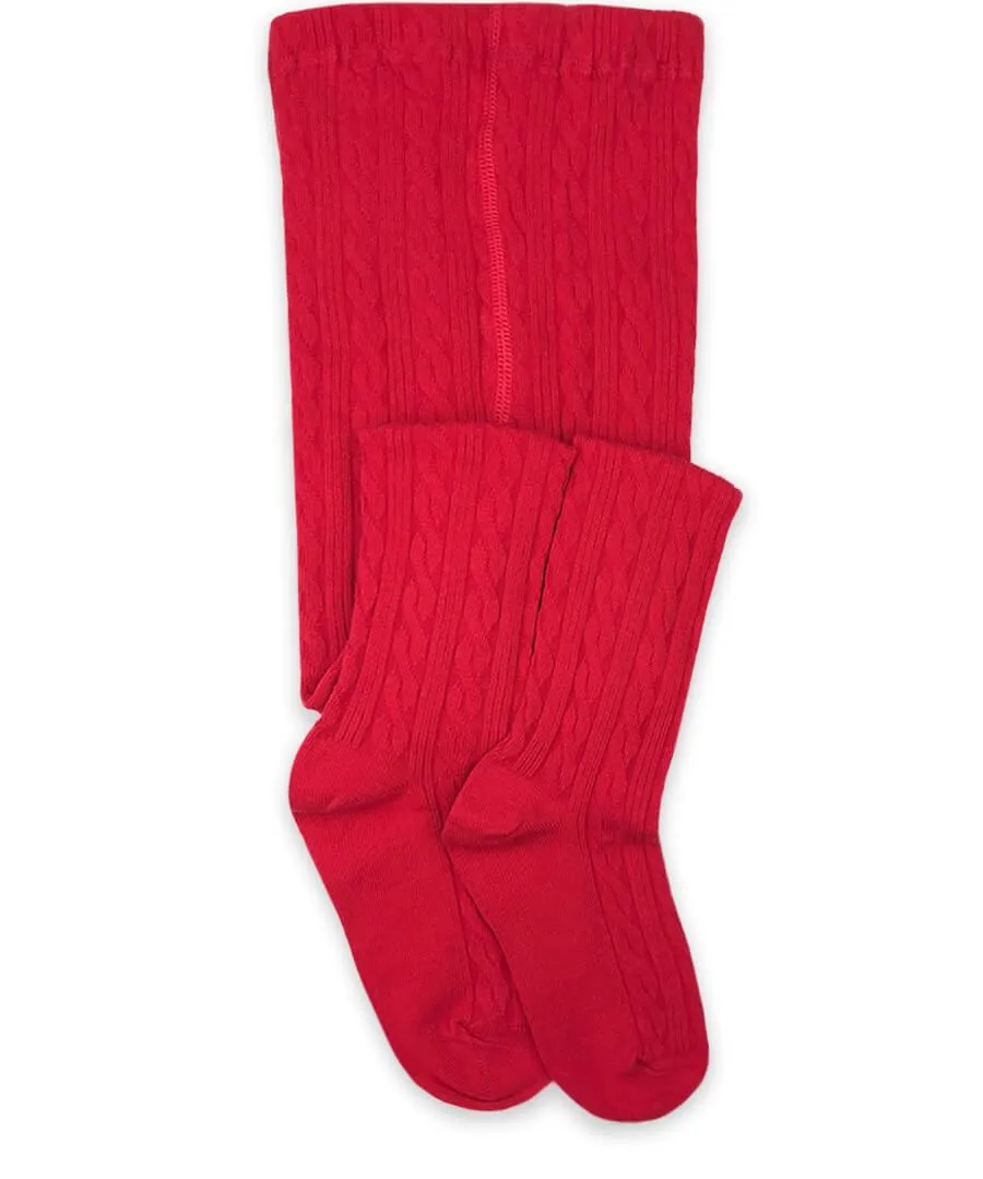 Red Cable Knit Tights